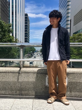 「DESCENTE ALLTERRAIN（デサント　オルテライン）のアイテム（ナイロンジャケット）」を使った、syo_onoyamaさん（メンズ・168cm）の夏コーディネート