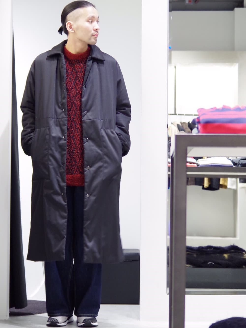 黒 デニム チェスターコート チェスターコート（Black - #78 黒万筋2016） ｜小倉織｜小倉 縞