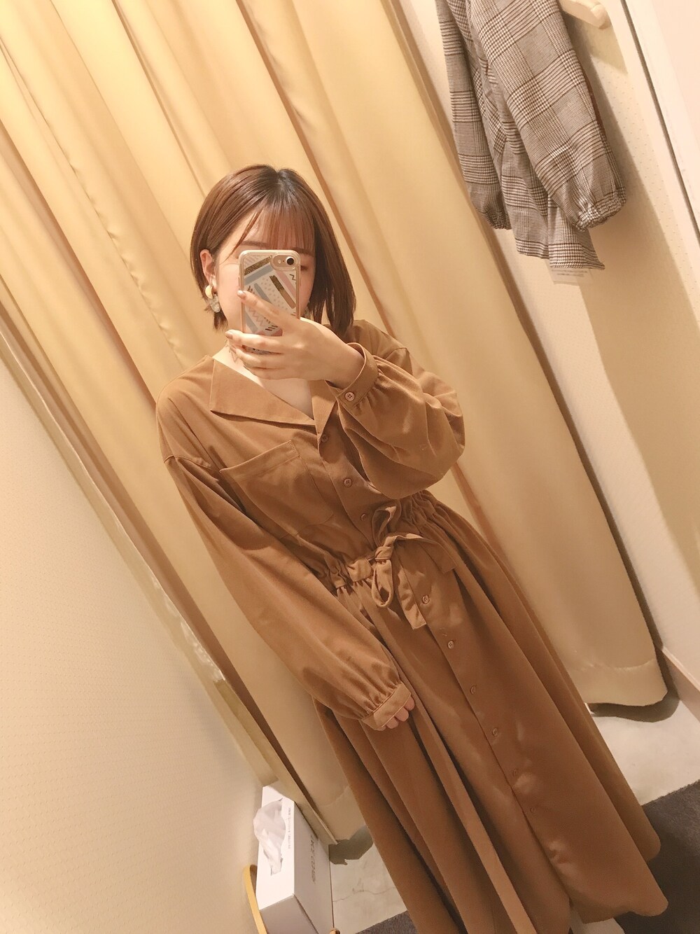 「ワンピース、レイカズン(Ray Cassin)、onepiece」｜「RAY CASSINのアイテム（ワンピース/ドレス、ブラウン系）」を使った、ma!さん（レディース・153cm）の秋コーディネートの1枚目の写真