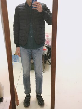 「WHILE（ワイル）のアイテム」を使った、otakuさん（メンズ・177cm）の冬コーディネート