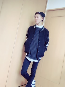 「off white（オフホワイト）のアイテム（その他アウター）」を使った、ka8d81さん（メンズ・170cm）の秋コーディネート