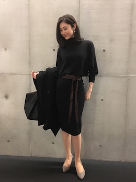 「ドルマンスリーブ」｜「アイテム（チェスターコート）」を使った、To oＯoＯさん（レディース・171cm）の春コーディネート