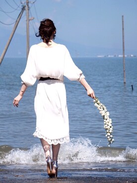 「スカラップ」｜「アイテム（ドレス）」を使った、To oＯoＯさん（レディース・171cm）の夏コーディネート