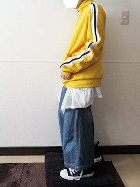 「FOREVER 21（フォーエバー トゥエンティーワン）のアイテム（ジャージ）」を使った、 .▯▫さん（レディース・151cm）の春コーディネート