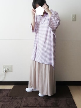 「マキシスカート」｜「アイテム（スリッポン）」を使った、 .▯▫さん（レディース・151cm）の夏コーディネート