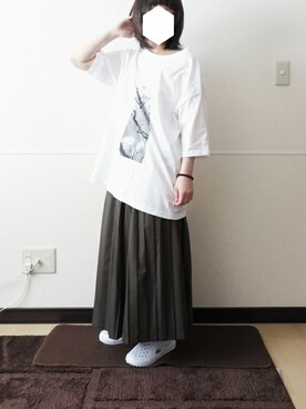 「マキシスカート」｜「アイテム（スリッポン）」を使った、 .▯▫さん（レディース・151cm）の秋コーディネート