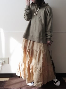 「reca（レカ）のアイテム（パーカー）」を使った、 .▯▫さん（レディース・151cm）の春コーディネート