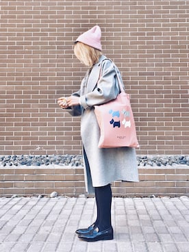 「アイテム（フォーマルスーツ/小物、シルバー系）」を使った、YOUKO CHINさん（レディース・159cm）の冬コーディネート