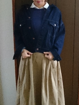 「SEVENDAYS=SUNDAY（セブンデイズサンデイ）のアイテム（ベスト）」を使った、まーはるさん（レディース・159cm）の秋コーディネート