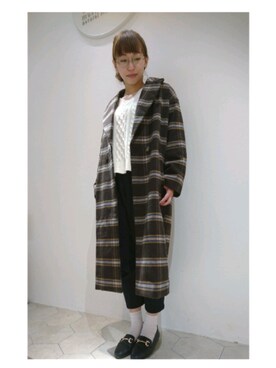 「白ソックス」｜まーはるさん（レディース・159cm）の冬コーディネート