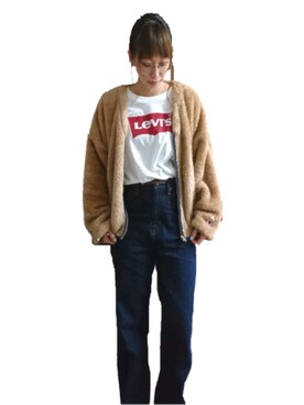 「Champion（チャンピオン）のアイテム（その他アウター）」を使った、まーはるさん（レディース・159cm）の冬コーディネート