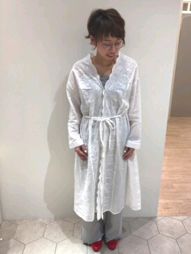 「コーディネート」｜「アイテム（バレエシューズ）」を使った、まーはるさん（レディース・159cm）の春コーディネート