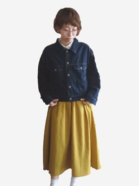 「ジージャン」｜「アイテム（その他アウター）」を使った、まーはるさん（レディース・159cm）の春コーディネート
