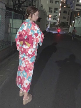 「GRL（グレイル）のアイテム（浴衣）」を使った、yuka ꙭ҉さん（レディース・163cm）の夏コーディネート