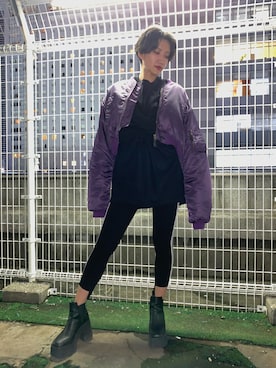 「FIG&VIPER（フィグアンドバイパー）のアイテム（MA-1）」を使った、FIG&VIPER_HITOMIさん（レディース・165cm）の秋コーディネート