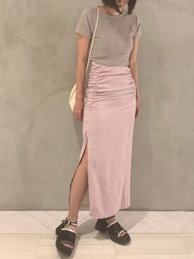 「FIG&VIPER（フィグアンドバイパー）のアイテム（スカート）」を使った、FIG&VIPER_HITOMIさん（レディース・165cm）の夏コーディネート