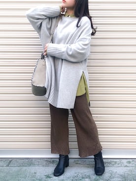「LAKOLE（ラコレ）のアイテム（ブーツ）」を使った、𝙧𝙮𝙪𝙗𝙞さん（レディース・150cm）の冬コーディネート