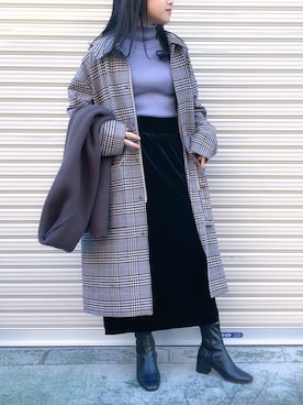 「LAKOLE（ラコレ）のアイテム（ブーツ）」を使った、𝙧𝙮𝙪𝙗𝙞さん（レディース・150cm）の冬コーディネート