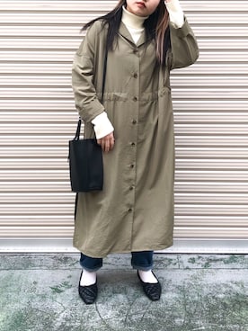 「LAKOLE（ラコレ）のアイテム（トレンチコート）」を使った、𝙧𝙮𝙪𝙗𝙞さん（レディース・150cm）の冬コーディネート