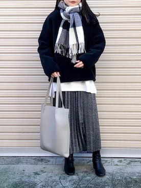 「LAKOLE（ラコレ）のアイテム（ブーツ）」を使った、𝙧𝙮𝙪𝙗𝙞さん（レディース・150cm）の冬コーディネート