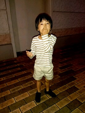 「LE JUN（ルジュン）のアイテム（トップス）」を使った、たつきちさん（キッズ・110cm）の秋コーディネート