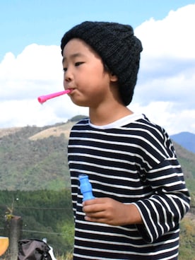 「HANES（ヘインズ）のアイテム」を使った、たつきちさん（キッズ・110cm）の秋コーディネート