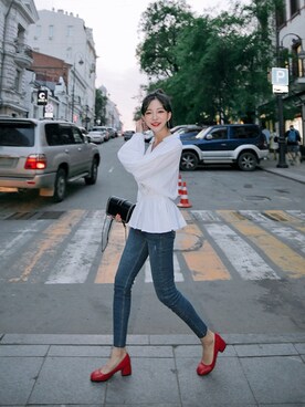 赤パンプス の人気ファッションコーディネート 地域 韓国 Wear