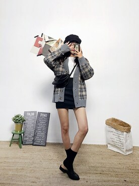 「merongshop（メロンショップ）のアイテム（カーディガン/ボレロ）」を使った、merongshopjpさん（レディース・164cm）の秋コーディネート