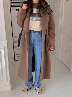 「merongshop」｜「アイテム（ダウンジャケット/コート）」を使った、merongshopjpさん（レディース・165cm）の秋コーディネート