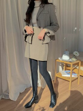 「オルチャンファッション」｜「アイテム（ジャケット/アウター）」を使った、merongshopjpさん（レディース・164cm）の冬コーディネート
