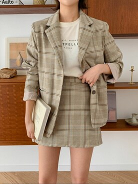 「merongshop（メロンショップ）のアイテム（テーラードジャケット）」を使った、merongshopjpさん（レディース・165cm）の春コーディネート