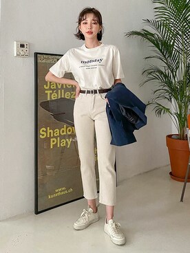 「merongshop」｜「アイテム（ジャケット/アウター）」を使った、merongshopjpさん（レディース・161cm）の春コーディネート