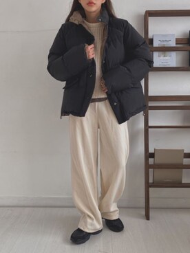 「merongshop」｜「アイテム（ダウンジャケット/コート）」を使った、merongshopjpさん（レディース・164cm）の冬コーディネート
