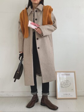 「merongshop」｜「アイテム（ダウンジャケット/コート）」を使った、merongshopjpさん（レディース・164cm）の冬コーディネート