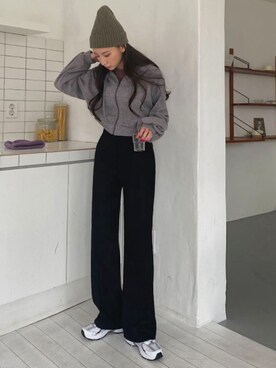 「merongshop（メロンショップ）のアイテム（カーディガン/ボレロ）」を使った、merongshopjpさん（レディース・164cm）の冬コーディネート