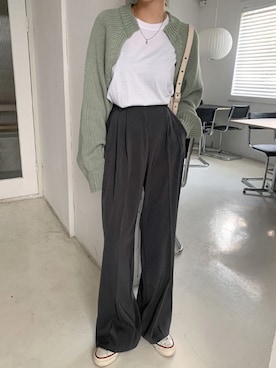 「merongshop（メロンショップ）のアイテム（カーディガン/ボレロ）」を使った、merongshopjpさん（レディース・160cm）の春コーディネート