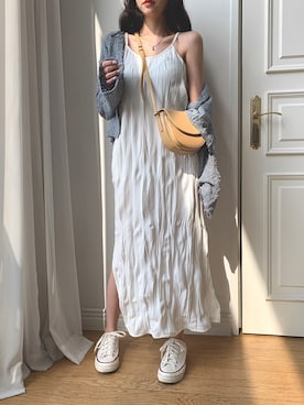 「merongshop（メロンショップ）のアイテム（カーディガン/ボレロ）」を使った、merongshopjpさん（レディース・160cm）の春コーディネート