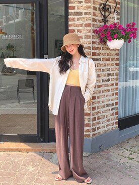 「merongshop（メロンショップ）のアイテム（ショルダーバッグ）」を使った、merongshopjpさん（レディース・160cm）の春コーディネート