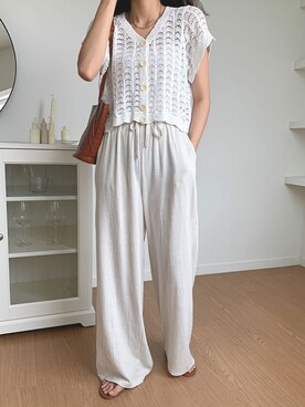 「merongshop（メロンショップ）のアイテム（カーディガン/ボレロ）」を使った、merongshopjpさん（レディース・162cm）の夏コーディネート