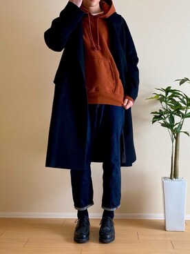 「YAECA」｜「アイテム（チェスターコート）」を使った、Kakeru Tagashiraさん（メンズ・178cm）の冬コーディネート