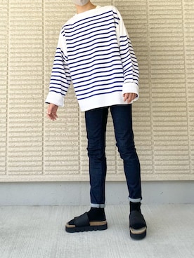 「LENO（リノ）のアイテム（トップス）」を使った、Kakeru Tagashiraさん（メンズ・178cm）の春コーディネート