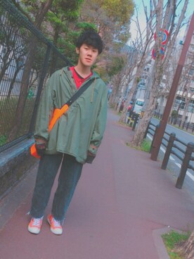 「CABANE de ZUCCa（カバンドズッカ）のアイテム（バッグ）」を使った、ぽーさん（メンズ・170cm）の春コーディネート