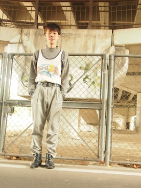 「THREE BLIND MICE（スリーブラインドマイス）のアイテム（パンツ）」を使った、ぽーさん（メンズ・170cm）の秋コーディネート