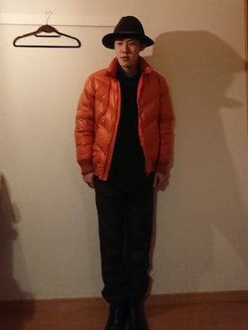 「BLACK&BLUE（ブラックアンドブルー）のアイテム（スラックス）」を使った、ぽーさん（メンズ・170cm）の冬コーディネート