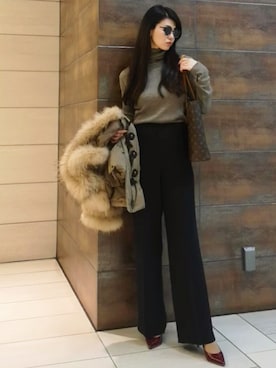 「LOUIS VUITTON（ルイヴィトン）のアイテム」を使った、YMK.jpさん（レディース・168cm）の冬コーディネート