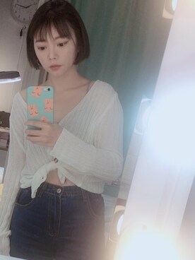 「日常」｜「アイテム（その他アウター）」を使った、玲♡  (B VIN)さん（レディース・155cm）の夏コーディネート