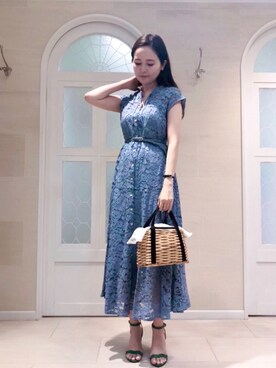 「アイテム（サンダル、グリーン系）」を使った、miyaさん（レディース・164cm）の春コーディネート