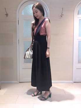 「アイテム（サンダル、グリーン系）」を使った、miyaさん（レディース・164cm）の夏コーディネート