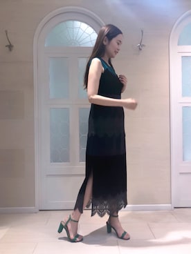 「アイテム（サンダル、グリーン系）」を使った、miyaさん（レディース・165cm）の夏コーディネート