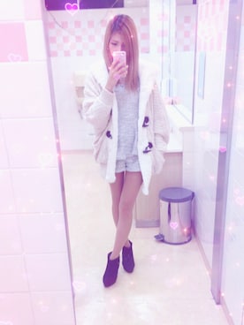 「CECIL McBEE（セシルマクビー）のアイテム（その他アウター）」を使った、♡ʾきゅん♡ʾさん（レディース・161cm）の春コーディネート